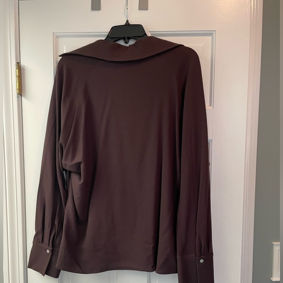 NEW Vince plum blouse with tie neck. Size M NWT - Picture 4 of 10